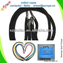 5mm black cotton string bag/soft braided cotton rope